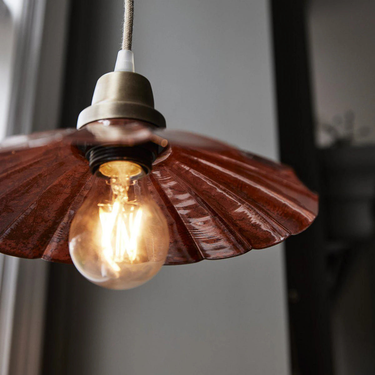 PR Home Hängelampe Ester terracotta Hängeleuchte Leuchte Ø 24 cm Eisen Stecker - 7330976140596
