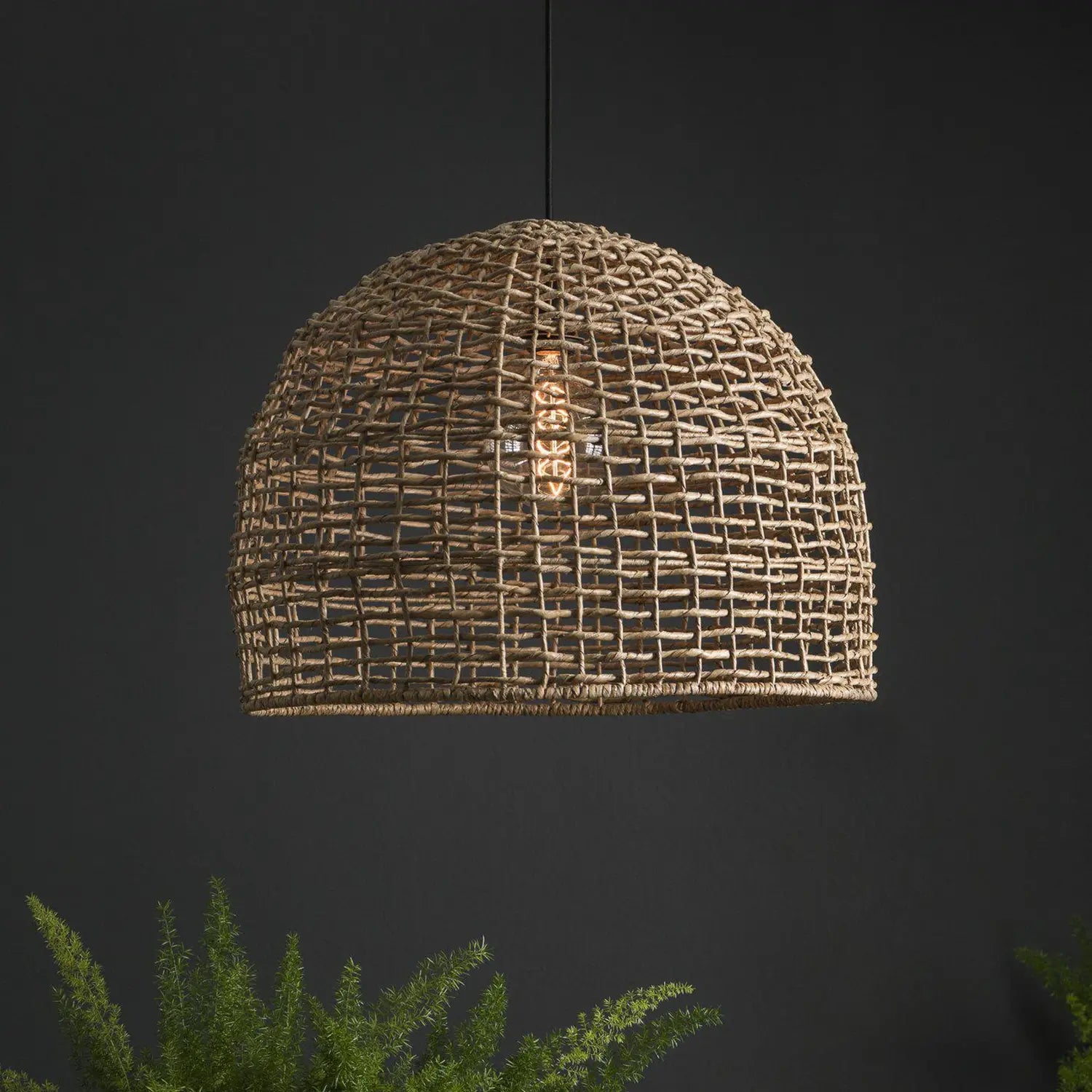 B-Ware Pr Home Hängeleuchte Pendelleuchte Cebu Lampakanay Holz Schwarz E27 Led ø 4634 - 7595053