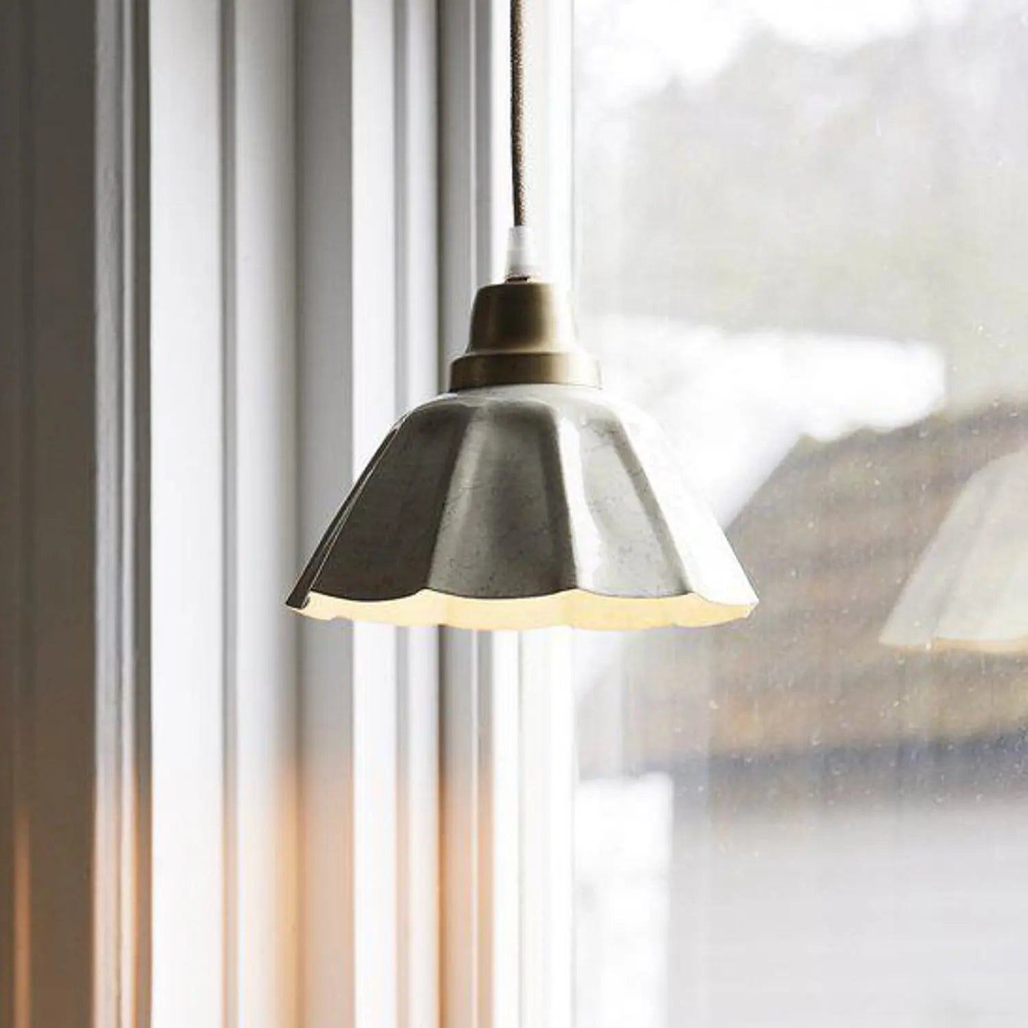 B-Ware Pr Home Hängeleuchte Pendelleuchte Ester Offwhite Stecker Eisen Emaille - 7330976140527