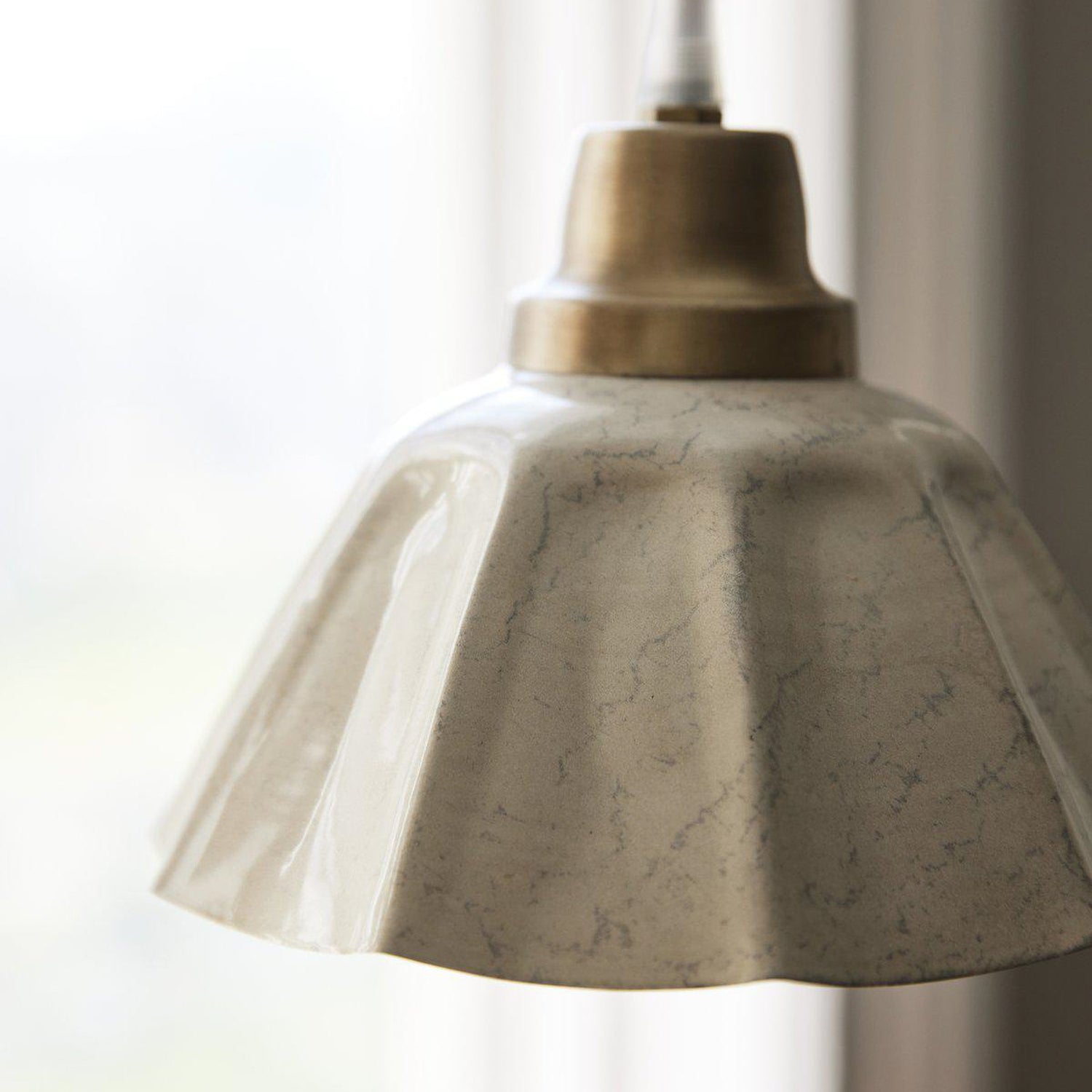 B-Ware Pr Home Hängeleuchte Pendelleuchte Ester Offwhite Stecker Eisen Emaille - 7330976140527