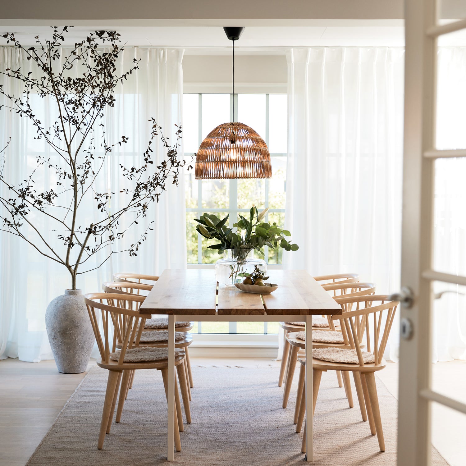 B-Ware Pr Home Hängeleuchte Pendelleuchte Rattan Lace Holz Schwarz Schirm Innenbereich - 7330976138227