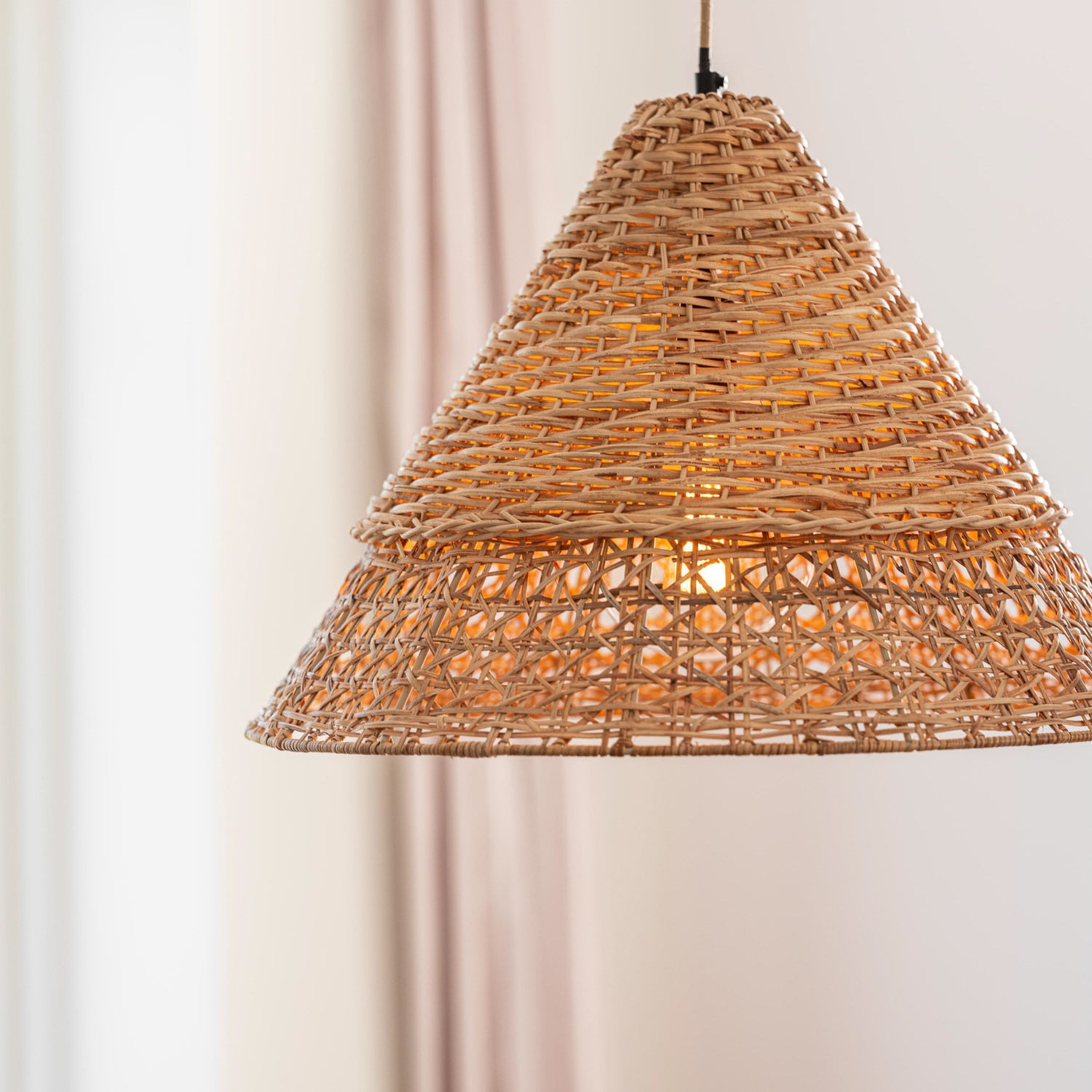 B-Ware Pr Home Pendelleuchte Hängeleuchte Rattan Holz Pune Leuchte Lampe E27 Led 50 Cm - 7330976117123