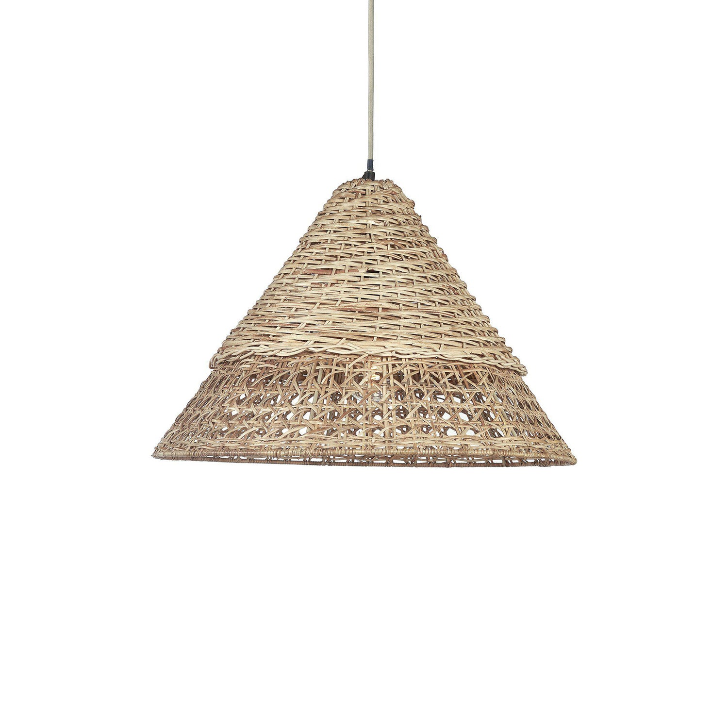 B-Ware Pr Home Pendelleuchte Hängeleuchte Rattan Holz Pune Leuchte Lampe E27 Led 50 Cm - 7330976117123