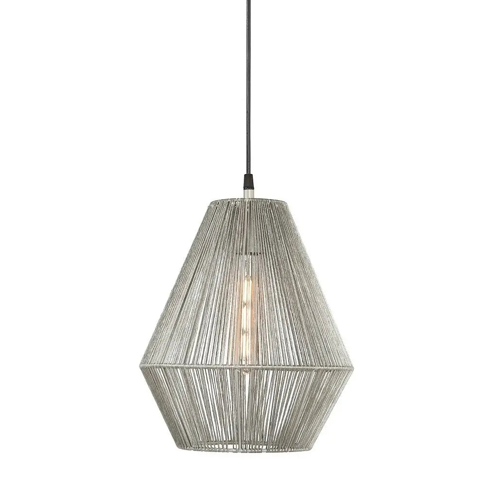 B-Ware Pr Home Rio Pendelleuchte Hängelampe Lampe ø 28 Cm Beige Textilkabel