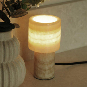 B-Ware Pr Home Tischleuchte Lampe Lucie Marmor Creme Leuchte H16cm G9 Schalter