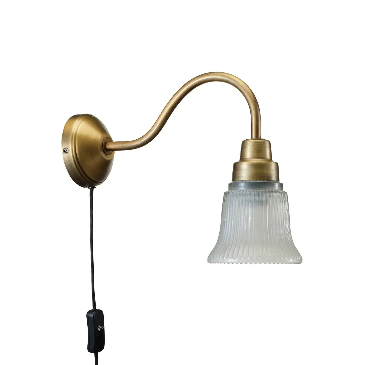 B-Ware Pr Home Wandleuchte Wandlampe Emmi Messing Patina Metall Glas Schalter Stecker - 7330976138463