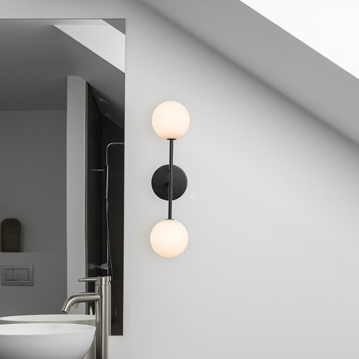 PR Home Wandleuchte Wandlampe Sigma D schwarz opal Glas Leuchtmittel inklus399 - 7330976118731