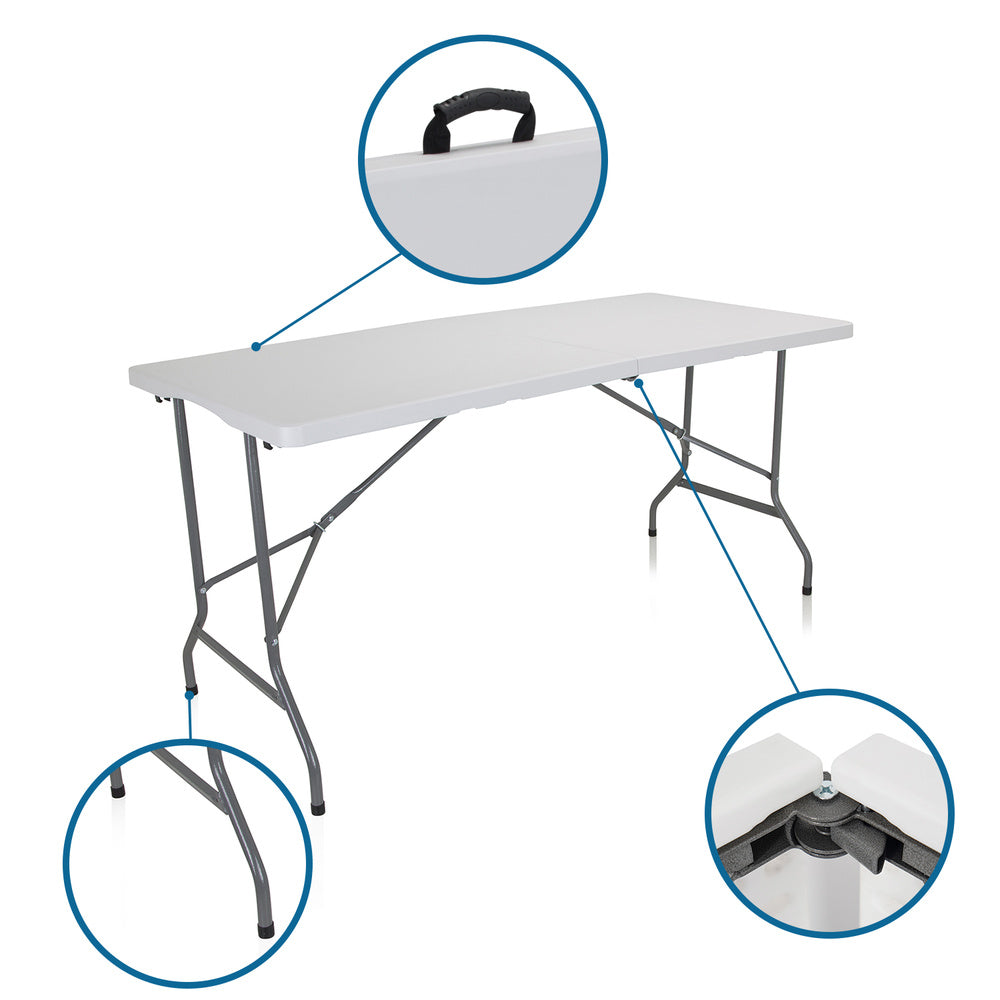 hjh OFFICE Campingtisch klappbar 152x70cm Klapptisch für 6 Personen weiß Tisch - 4064323013310