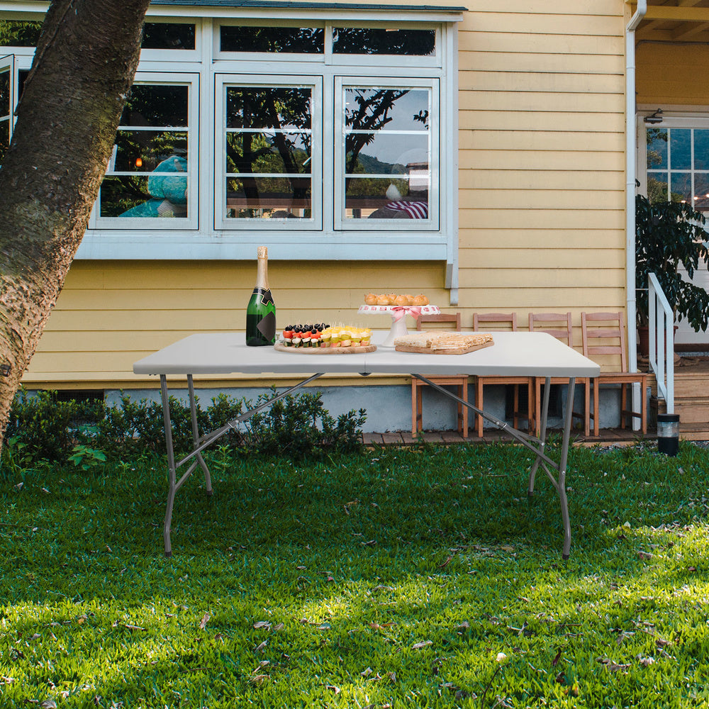 hjh OFFICE Campingtisch klappbar 152x70cm Klapptisch für 6 Personen weiß Tisch - 4064323013310