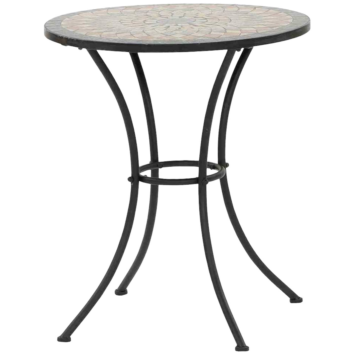 B-Ware Siena Prato Bistrotisch Tisch Esstisch Rund Keramik Mosaikoptik Schwarz 60x71 Cm - 4019111519567