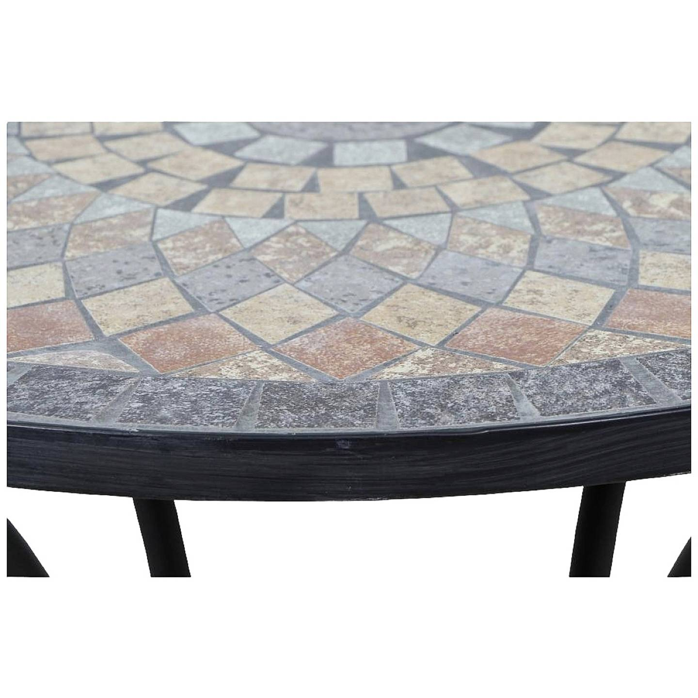 B-Ware Siena Prato Bistrotisch Tisch Esstisch Rund Keramik Mosaikoptik Schwarz 60x71 Cm - 4019111519567