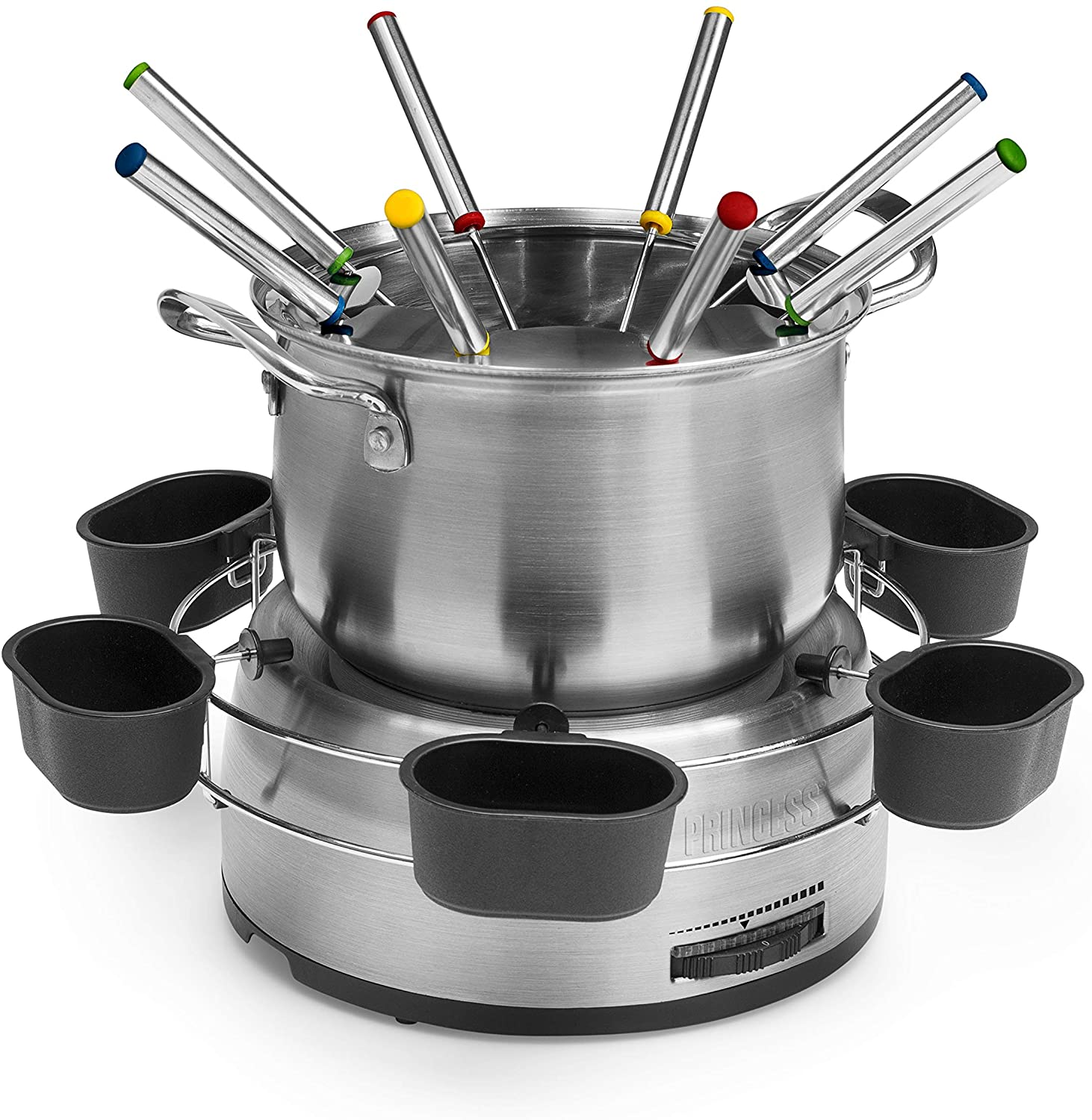 B-Ware Princess Family Fondue Set 800 W 1,2 Liter Fassungsvermögen Thermostat Edelstahl - 8713016075208