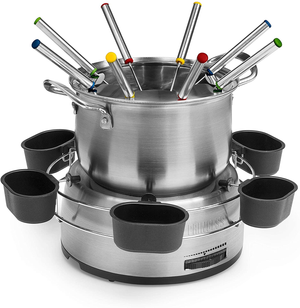B-Ware Princess Family Fondue Set 800 W 1,2 Liter Fassungsvermögen Thermostat Edelstahl