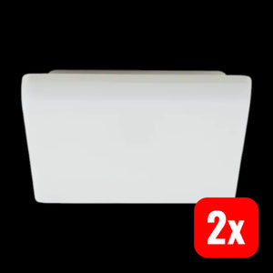 B-Ware Prios Deckenlampe Deckenleuchte Led Lampe Weiß Kunststoff Eckig 22 Cm 2 Stück