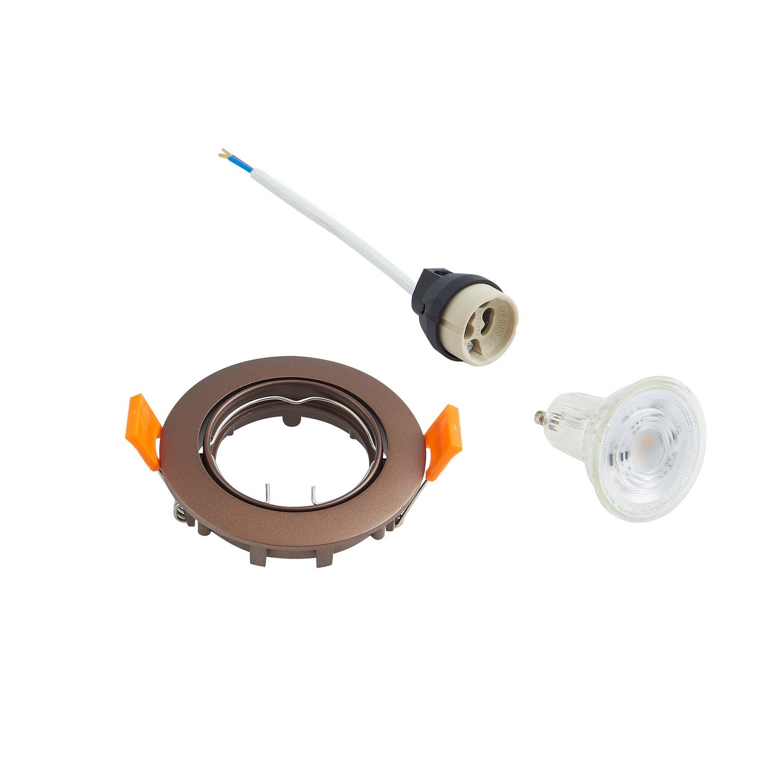 B-Ware Prios Deckeneinbauleuchte Einbaulampe Fibur Bronze Zink 8,2 Cm 8 Stück - 4251911795615