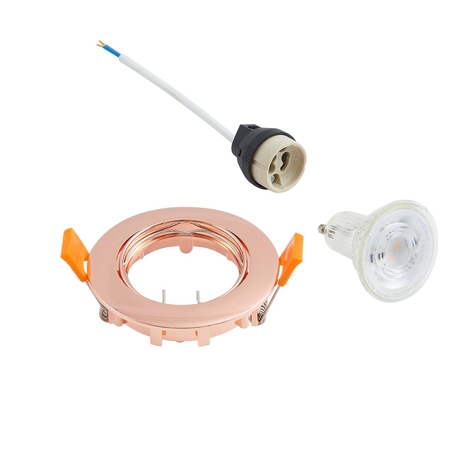 B-Ware Prios Deckeneinbauleuchte Einbaulampe Fibur Kupfer Zink 8 2 Cm Gu10 8 Stück - 4251911795639