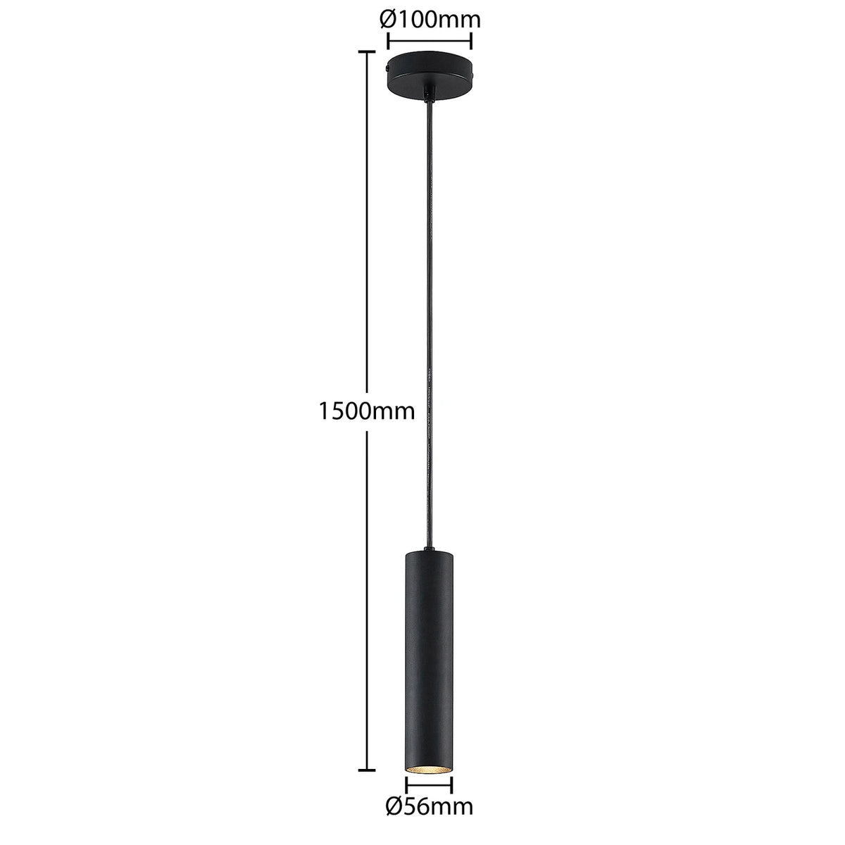 Prios Hängelampe Neliyah LED Pendelleuchte dimmbar schwarz Aluminium 25cm Höhe - 4251911711585