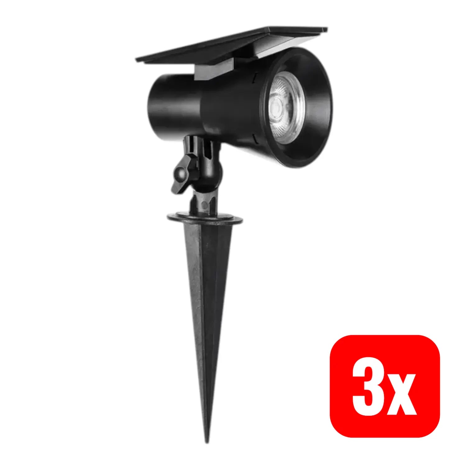 B-Ware Prios Strahler Außenleuchte Led Wandleuchte Schwarz Gartenlampe Solar 3 Stück - 4251911748550
