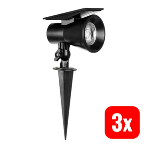 B-Ware Prios Jostiras Led Solarstrahler Erdspieß Solarleuchte Solarlampe 3 Stück