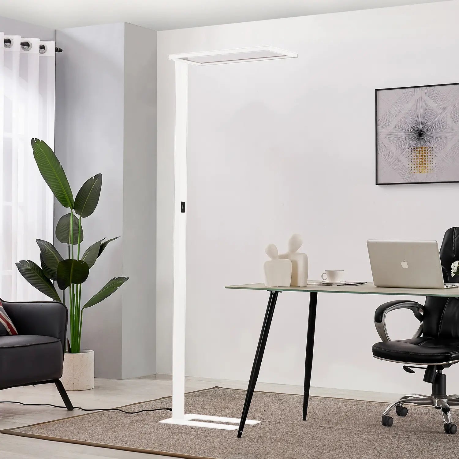 B-Ware Prios Stehleuchte Büro Standlampe Led Taronis Weiß Dimmbar Arbeitsleuchte 195 Cm