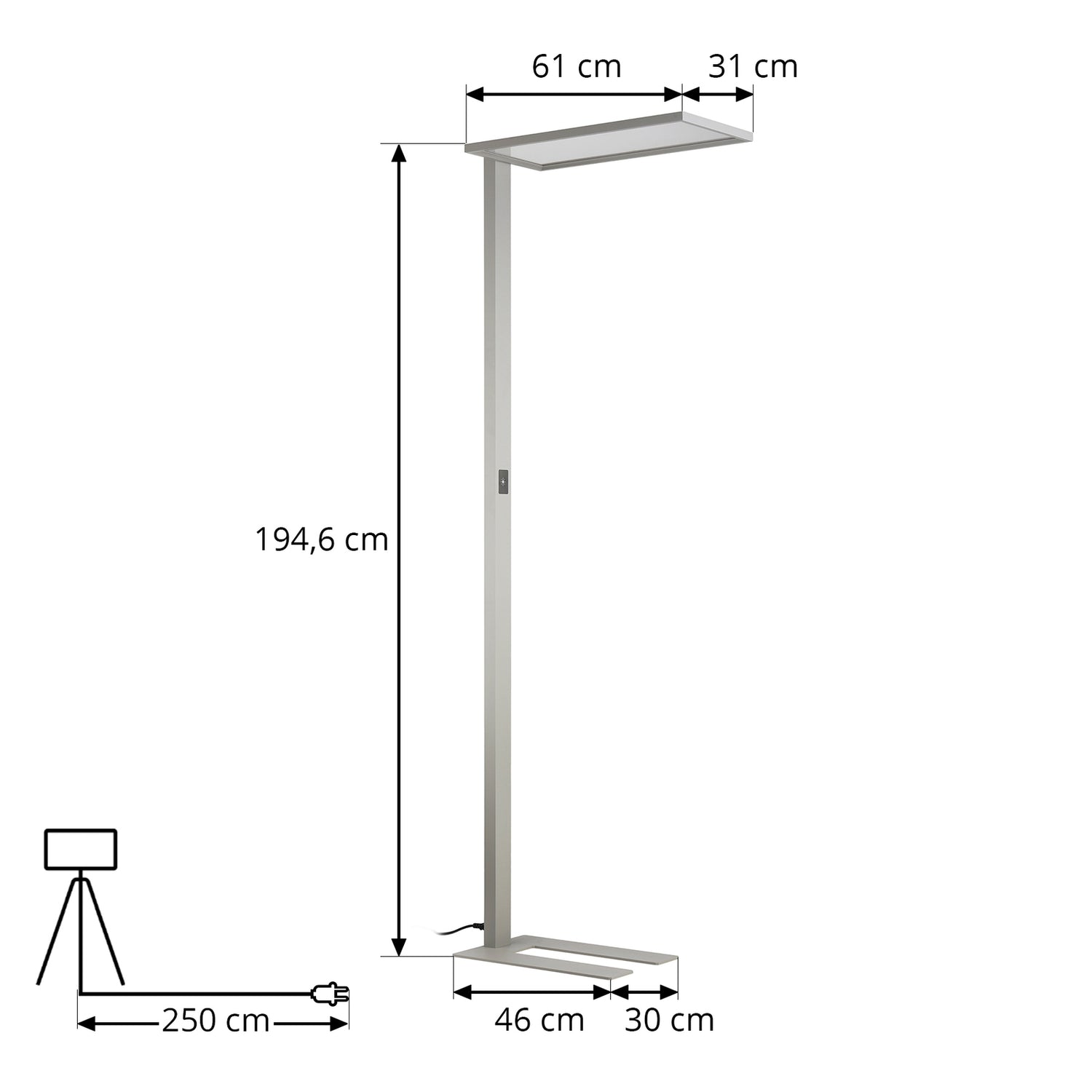 B-Ware Prios Led Stehleuchte Standlampe Taronis 195 Cm Touchdimmer Universalweiß Silber - 4251911755534