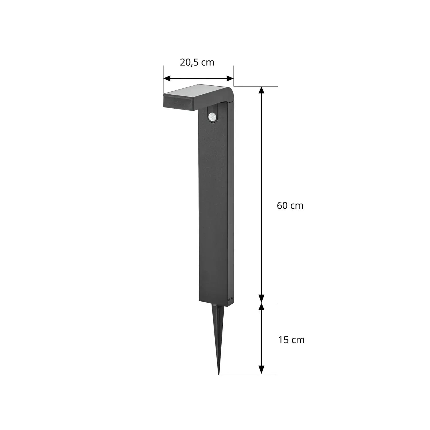 B-Ware Prios Wegeleuchte Gartenlampe Solarleuchte Led Sensor Schwarz 75 Cm Ip44 3000 K - 4255830909795