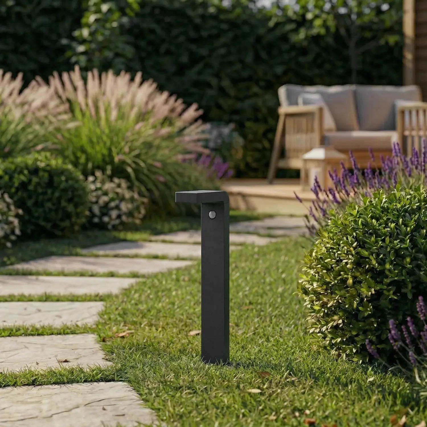 B-Ware Prios Wegeleuchte Gartenlampe Solarleuchte Led Sensor Schwarz 75 Cm Ip44 3000 K - 4255830909795