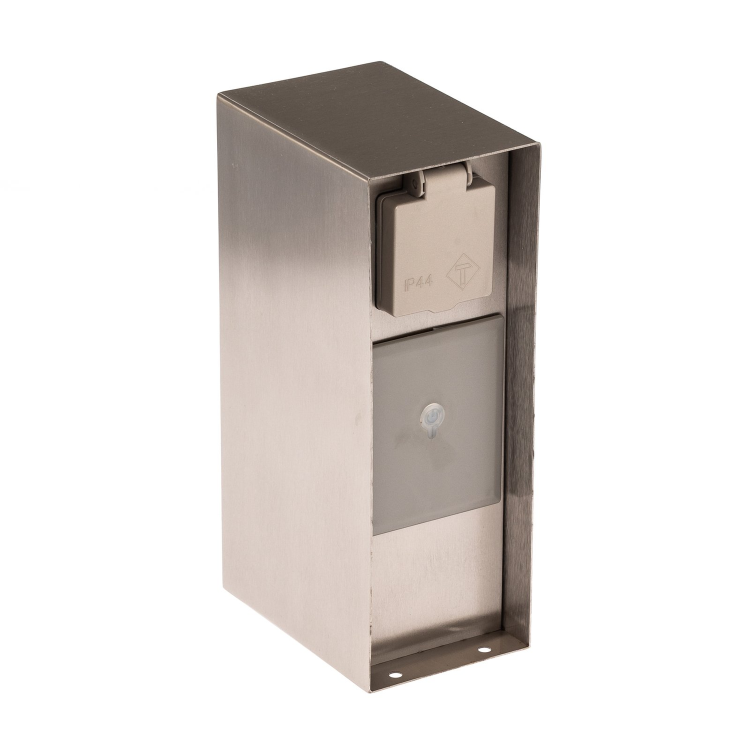B-Ware Prios Smarte Steckdosensäule Steckdose Wlan 23cm Edelstahl Tuya Außenbereich