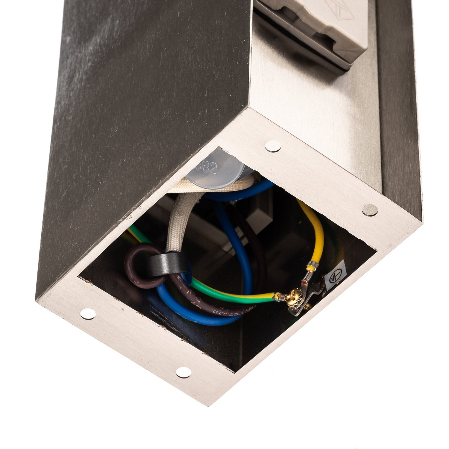 B-Ware Prios Smarte Steckdosensäule Steckdose Wlan 23cm Edelstahl Tuya Außenbereich