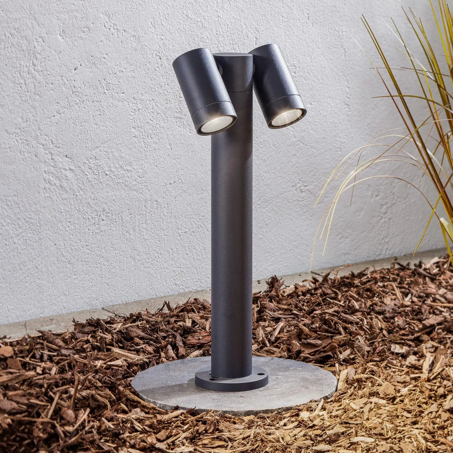 B-Ware Prios Sockelleuchte Wegeleuchte Tulimar Aluminium Anthrazit 45 Cm Zweiflammig - 4251911747652