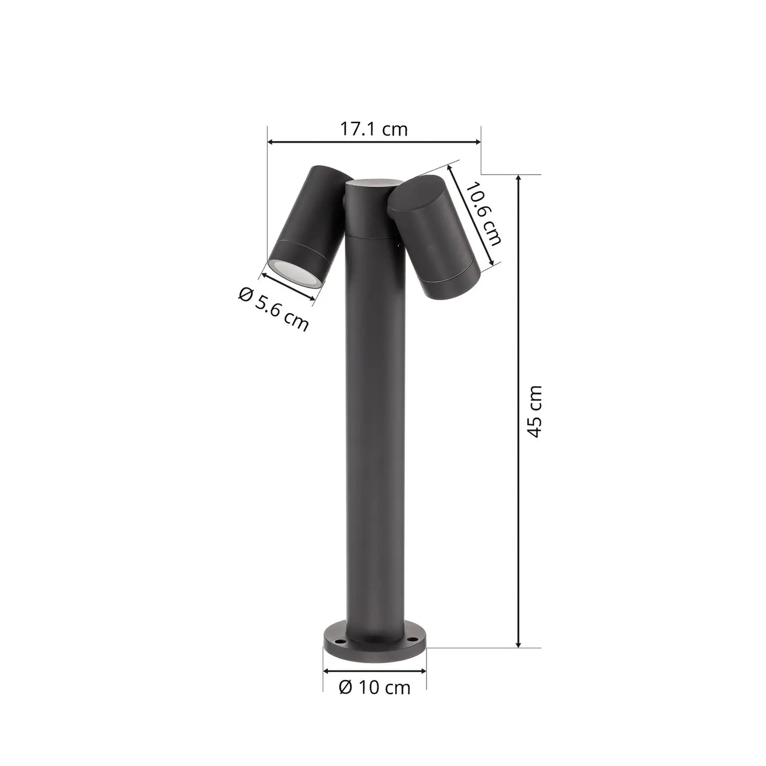 B-Ware Prios Sockelleuchte Wegeleuchte Tulimar Aluminium Anthrazit 45 Cm Zweiflammig - 4251911747652