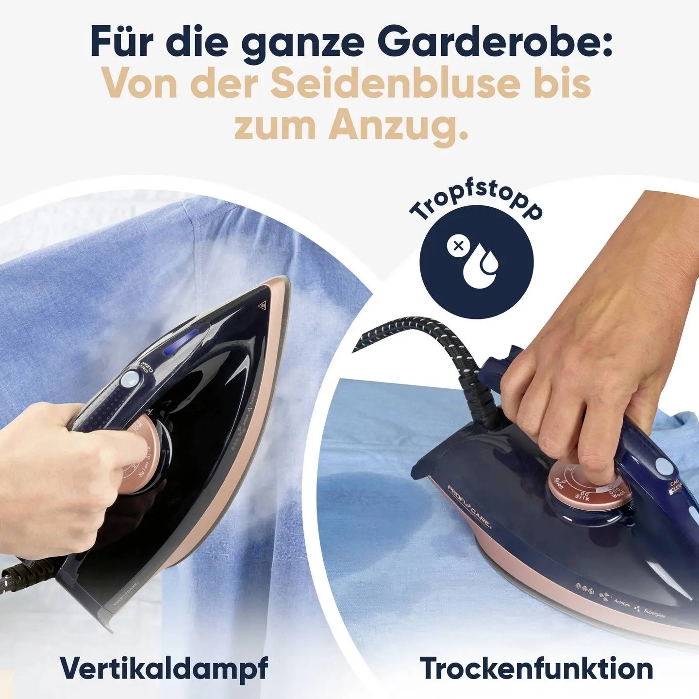 B-Ware Profi Care Dampfbügelstation Bügeleisen Pc Dbs 3127 Blau Rose 2400 W 1.2l - 4006160312706