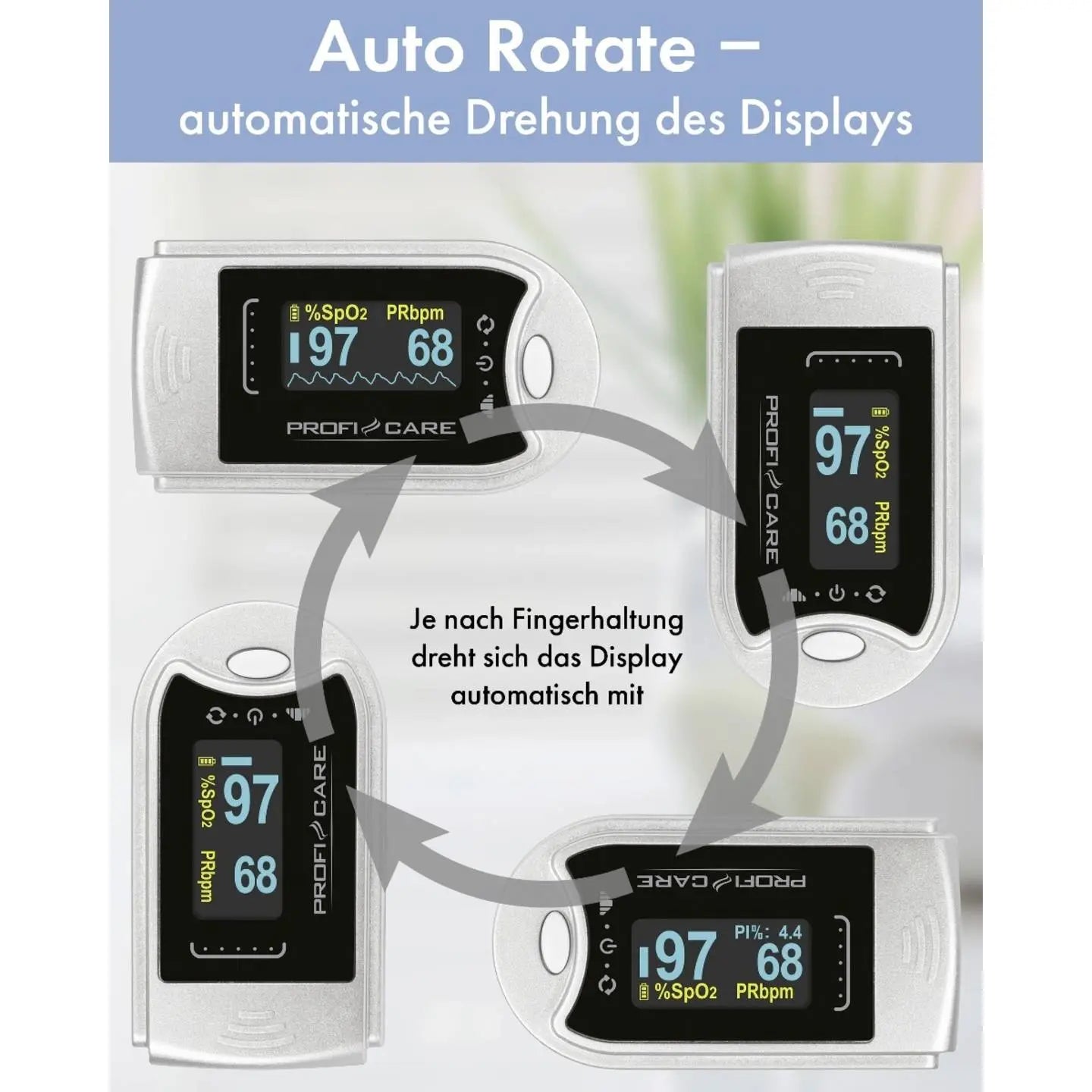 B-Ware Profi Care Pulsoximeter Blutsauerstoffmessgerät Fingerclip Puls Sauerstoffmessung - 4006160310405