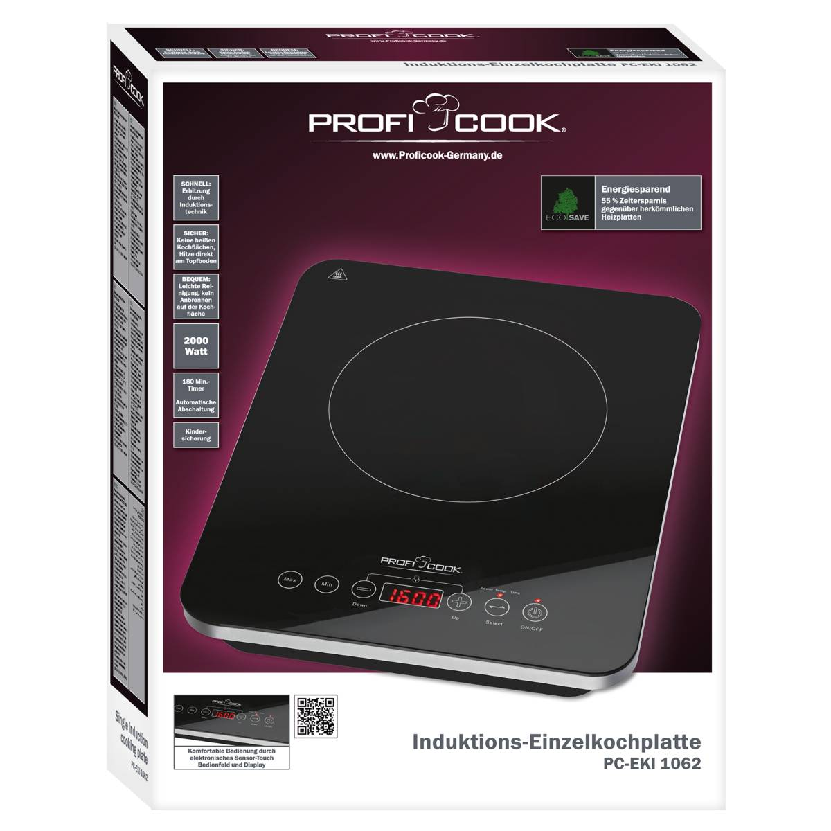 B-Ware Profi Cook Pc Eki 1062 501062 Induktionsplatte Mit Topferkennung 2000 W - 4006160106206