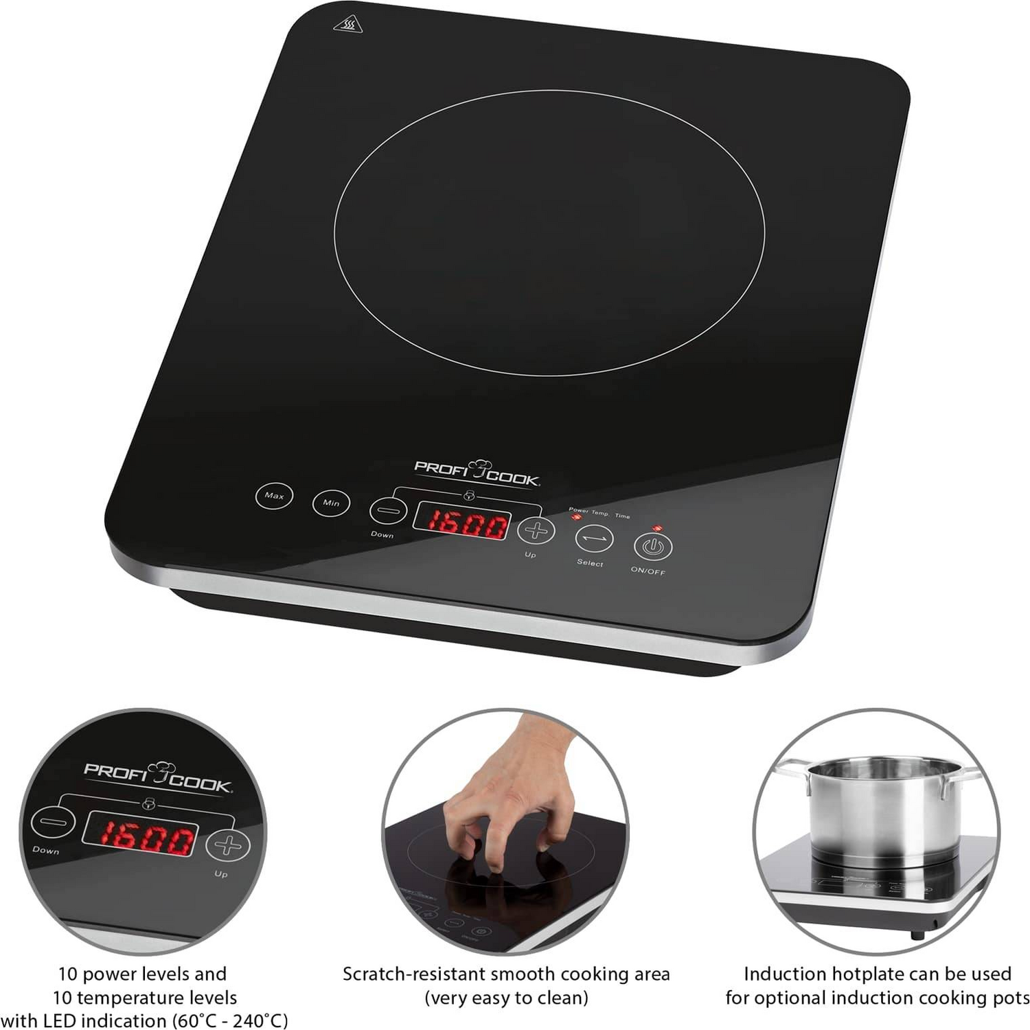 B-Ware Profi Cook Pc Eki 1062 501062 Induktionsplatte Mit Topferkennung 2000 W - 4006160106206