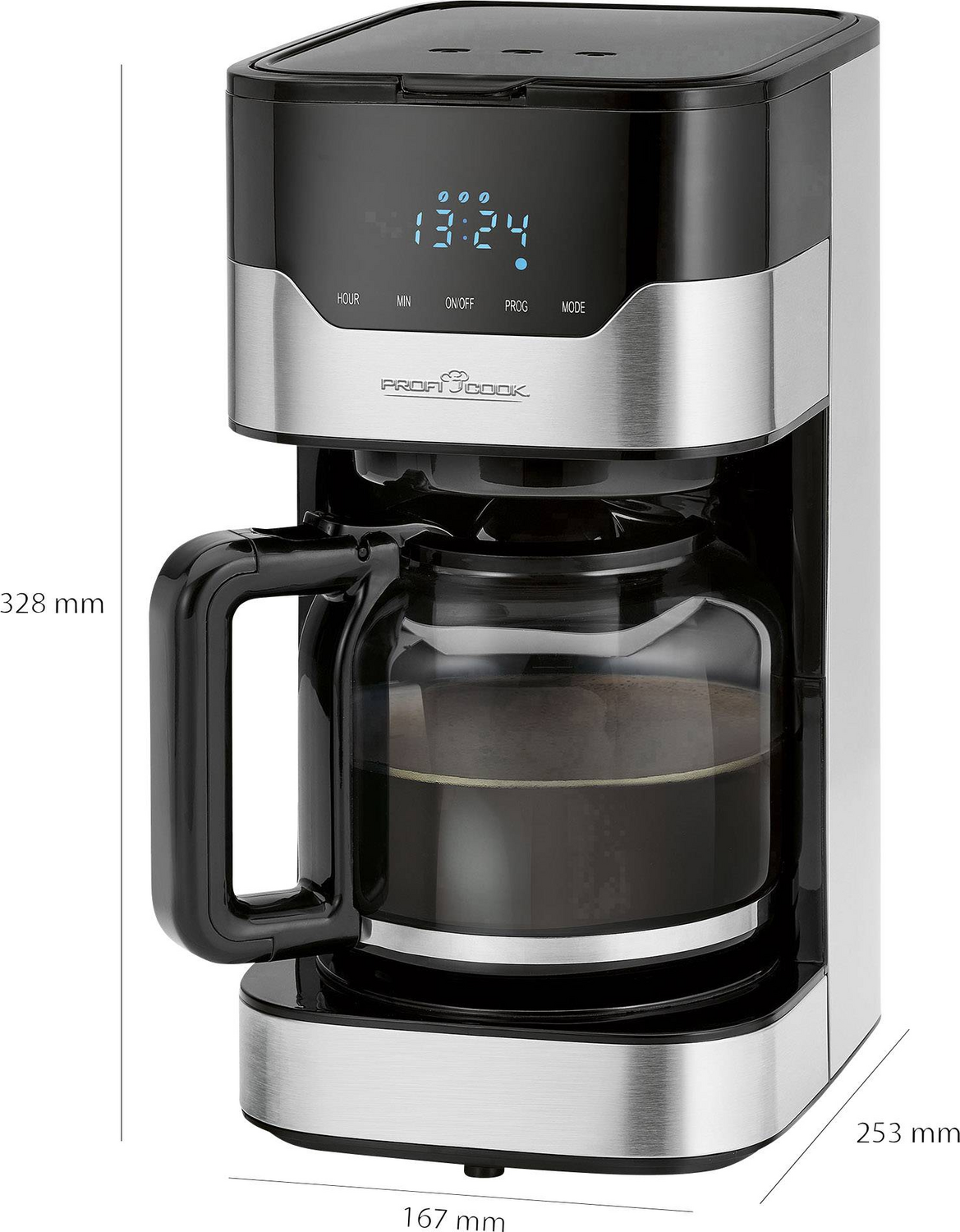 B-Ware Profi Cook Pc Ka 1169 Kaffeemaschine Edelstahl Schwarz Glaskanne 1,5 L - 4006160011692