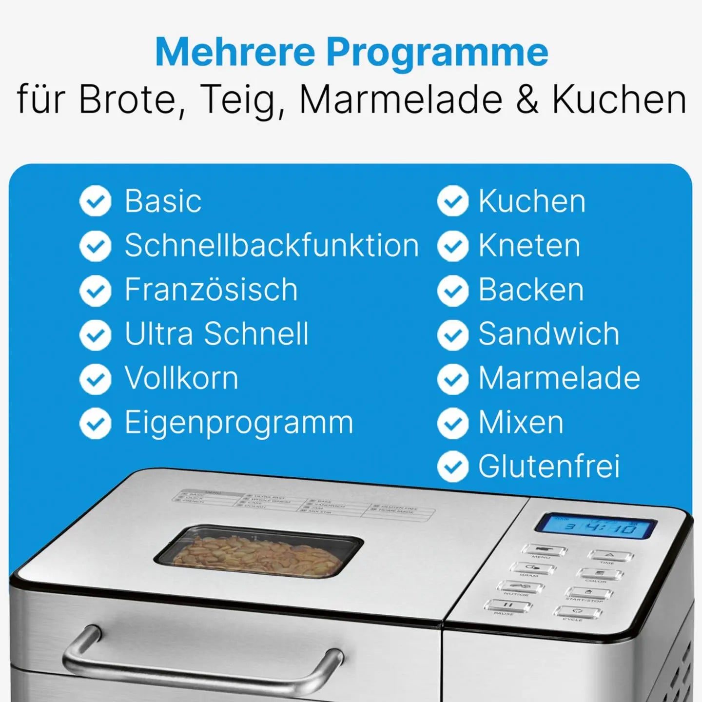 B-Ware Profi Cook Brotbackautomat Brotmaschine Edelstahl Zutatenspender Vollautomatisch - 4006160312829