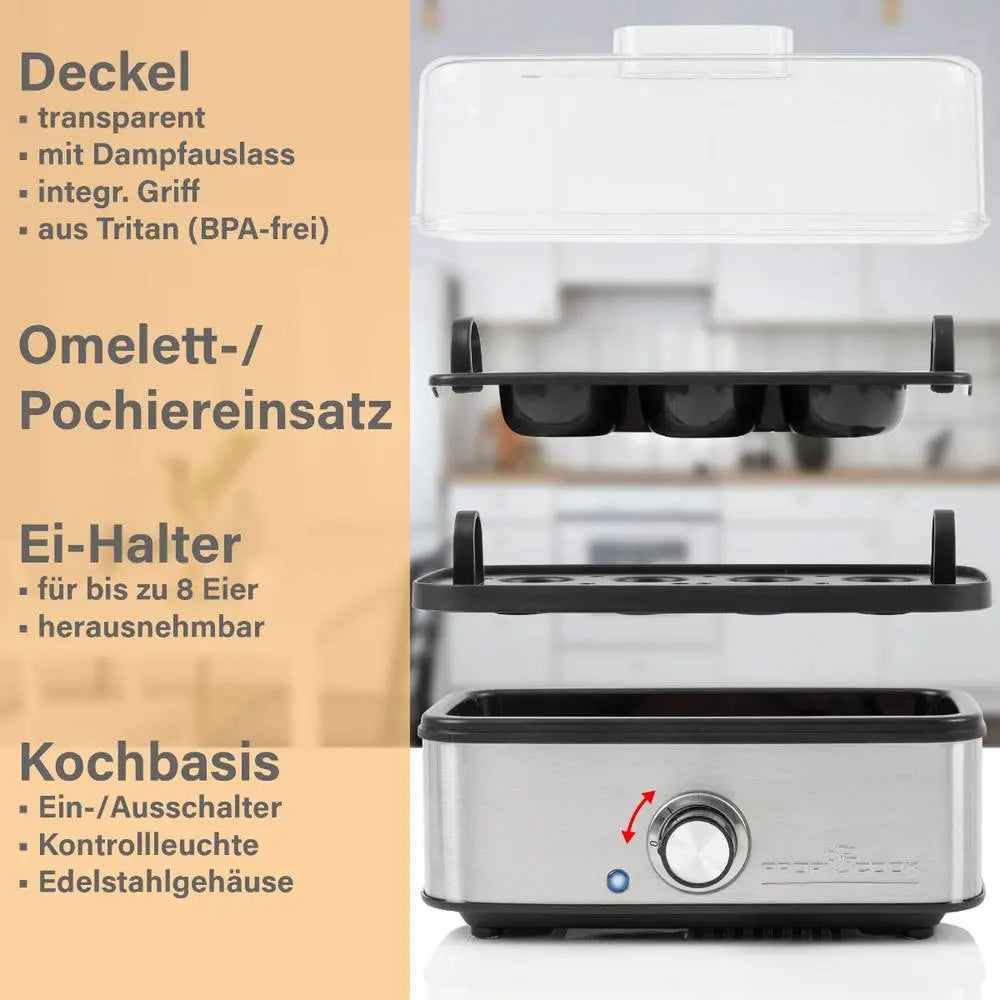 B-Ware Profi Cook Eierkocher Eierbereiter Omelett Pochierer Einsatz 8 Eier Edelstahl - 4006160112757