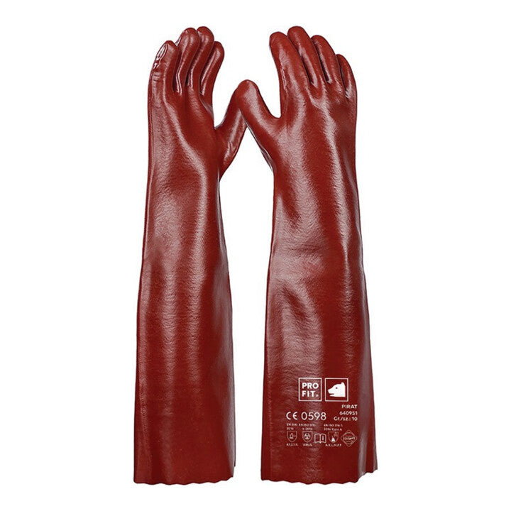 PROFIT Chemikalienschutzhandschuh Schutzhandschuh PVC Größe 10 rotbraun 6 P118 - 4059276026142