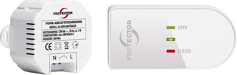 Protector As6020 Funk Abluftsteuerung 230 V 1000 W öffner + Schließer Weiß Braun B-Ware - 4260070566042