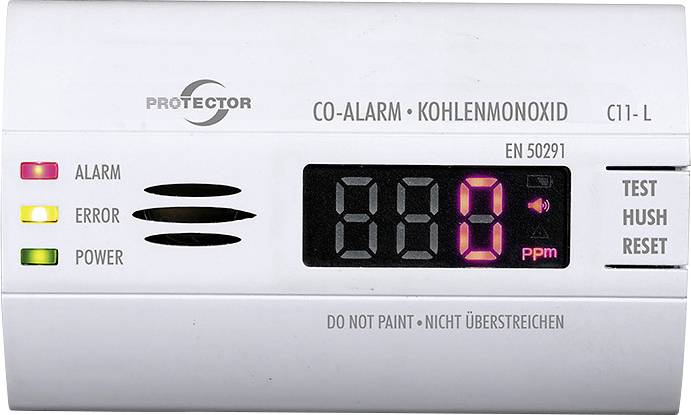 B-Ware Protector C11 L Kohlenmonoxid Melder Warnmelder Kohlenmonoxid Batteriebetrieben