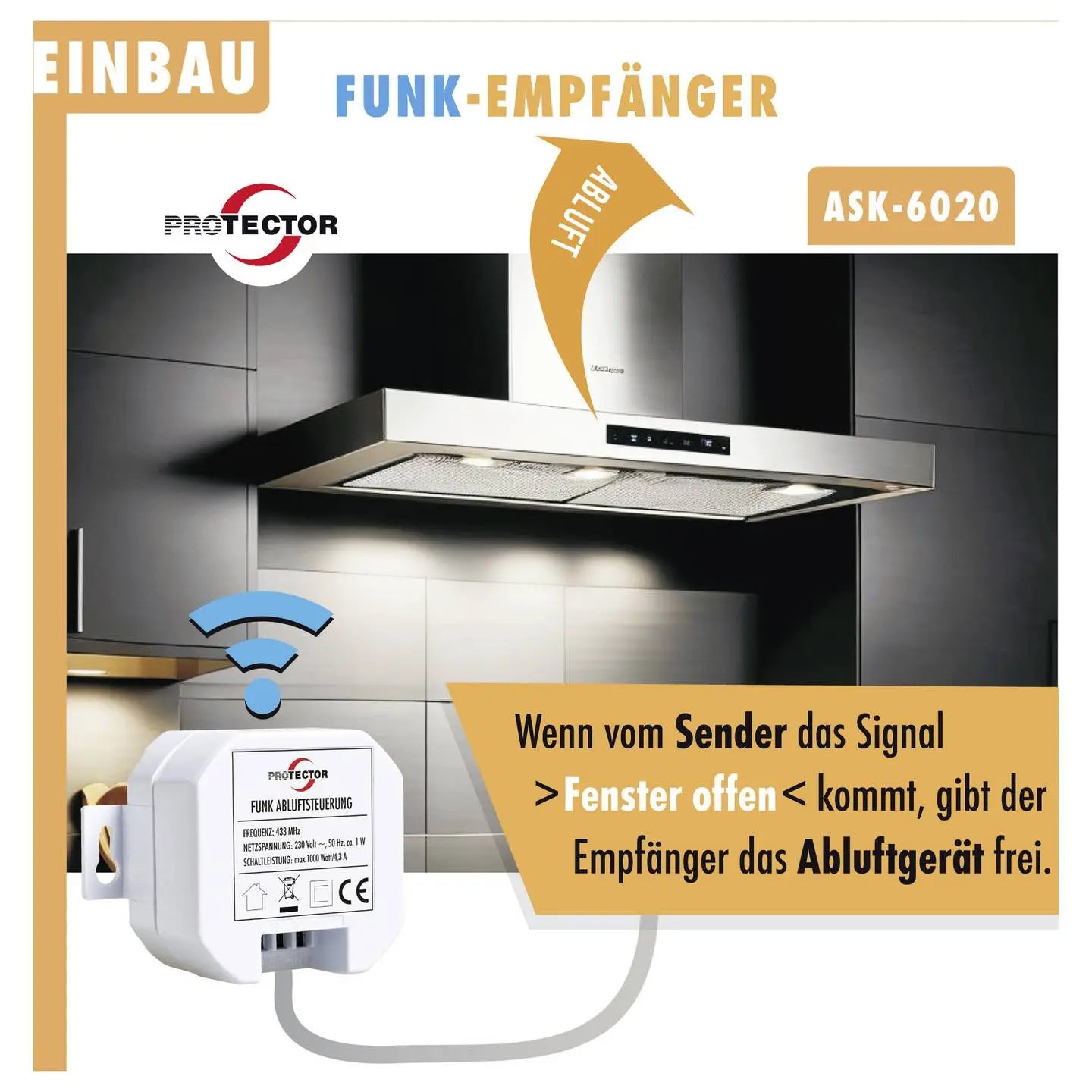 B-Ware Protector Funk Abluftsteuerung Fenstersteuerung Ask 6020 Kinetik Power Empfänger - 4260070563065