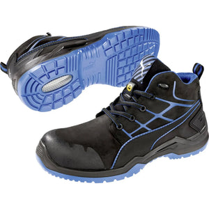 B-Ware Puma Sicherheitsstiefel Arbeitsschuh Krypton Blue Mid S3 Esd Gr. 43 Schwarz Blau