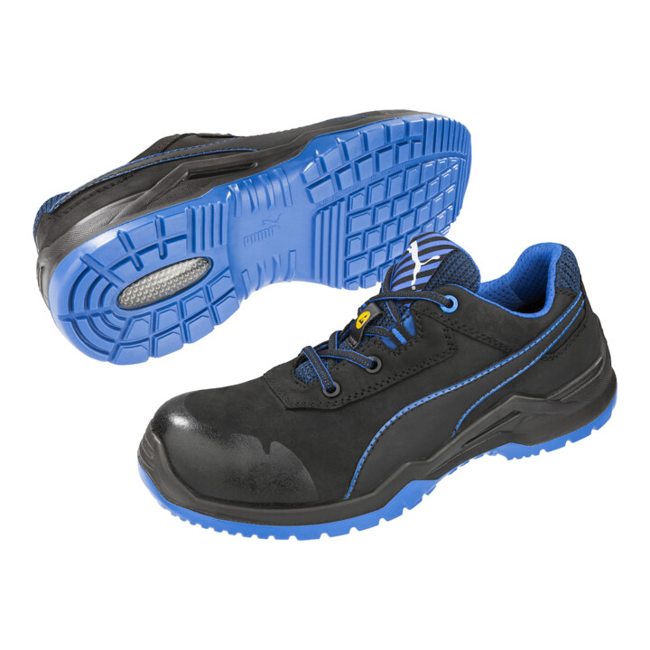 Puma Sicherheitsschuh Arbeitsschuh S3 Nubukleder Schwarz Blau Größe 42 Herren B-Ware - 4051428057356