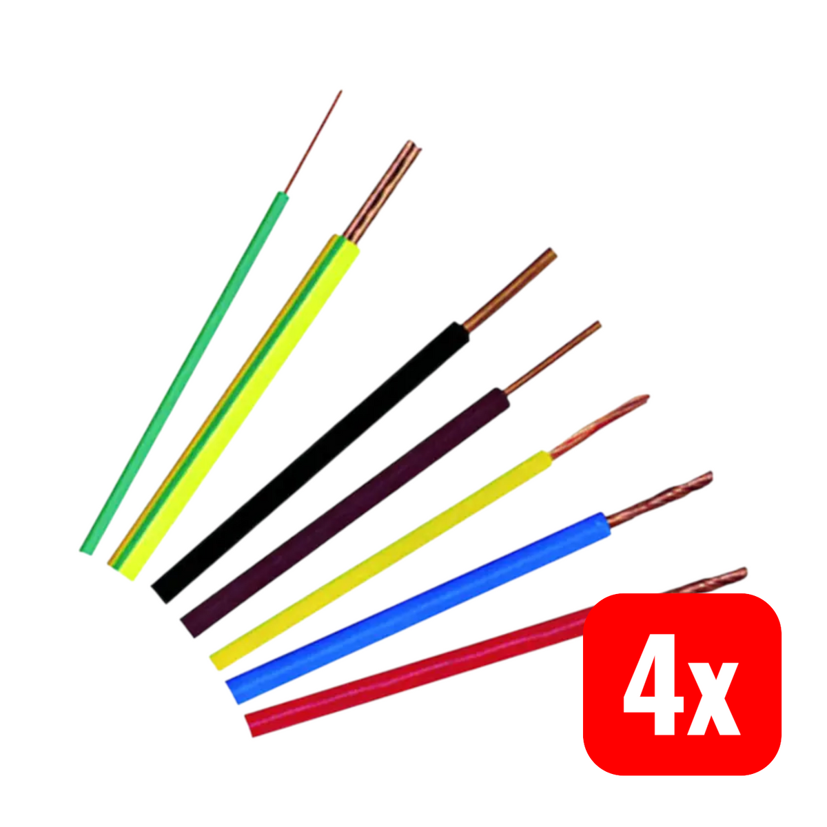 PVC Aderleitung Verdrahtungsleitung flexibel H05V-K 1 x 0,75 grau 100 m 4 STÜCK - 2050009580414