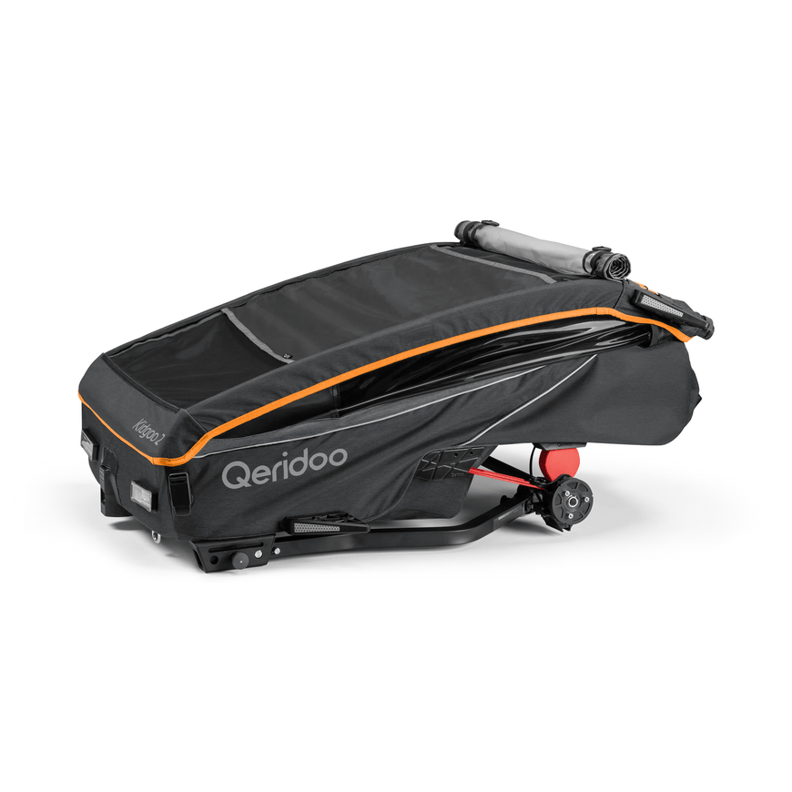 Qeridoo Kidgoo 2 Kinderfahrradanhänger Fahrradanhänger Fidlock Edition Orange B-Ware