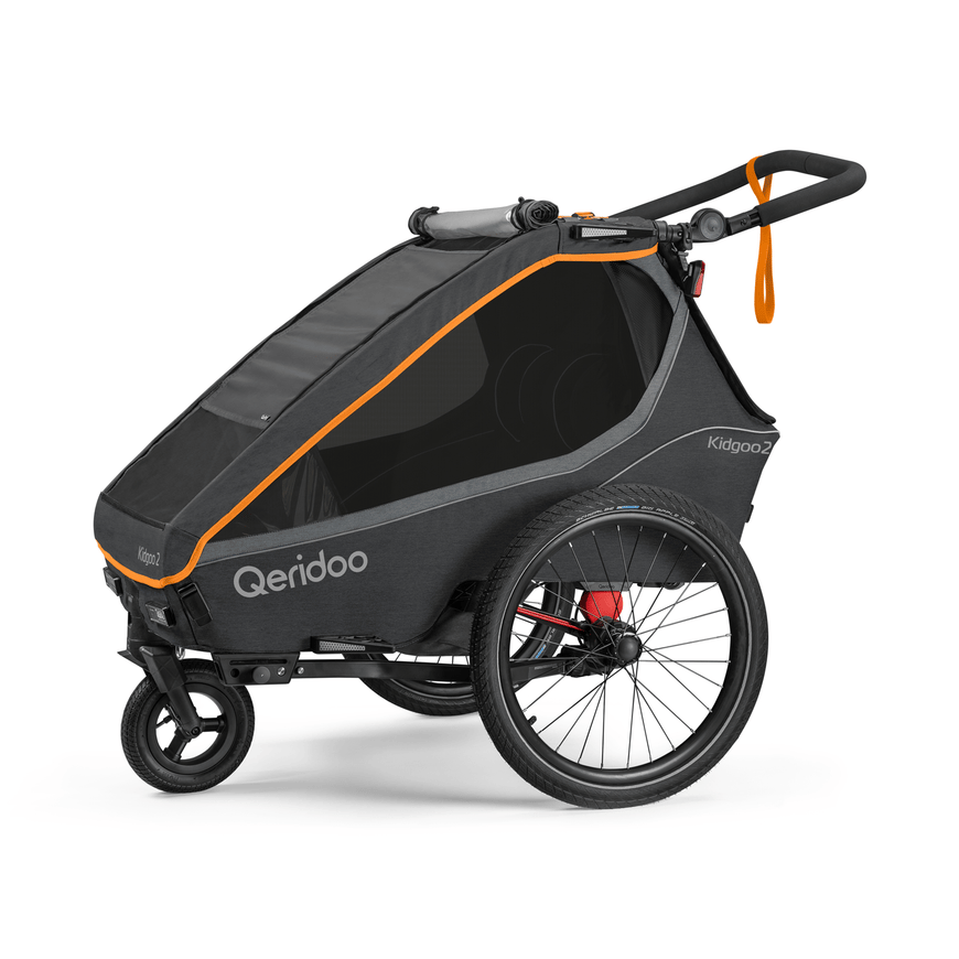 Qeridoo Kidgoo 2 Kinderfahrradanhänger Fahrradanhänger Fidlock Edition Orange B-Ware