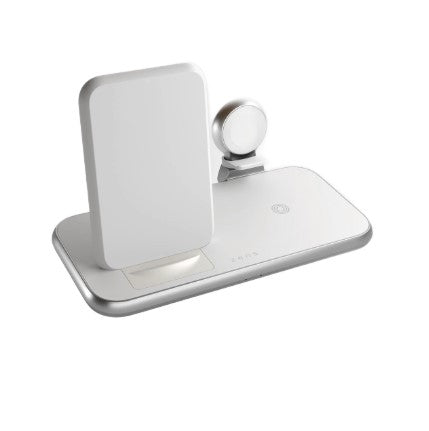 Zens Aluminium Series 4 in 1 Stand Watch 45W Ladegerät Netzteil 2x 10W Qi weiß - 6426013661627
