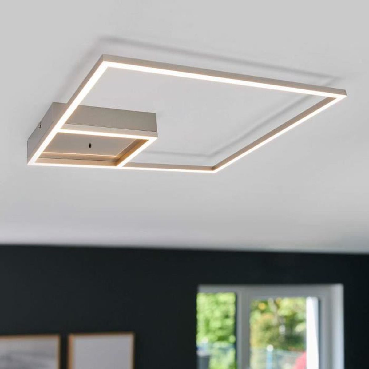 Lampenwelt Quadratische LED-Deckenlampe Deckenlampe Lampe Bobi aus Edelstahl - 4251096545616