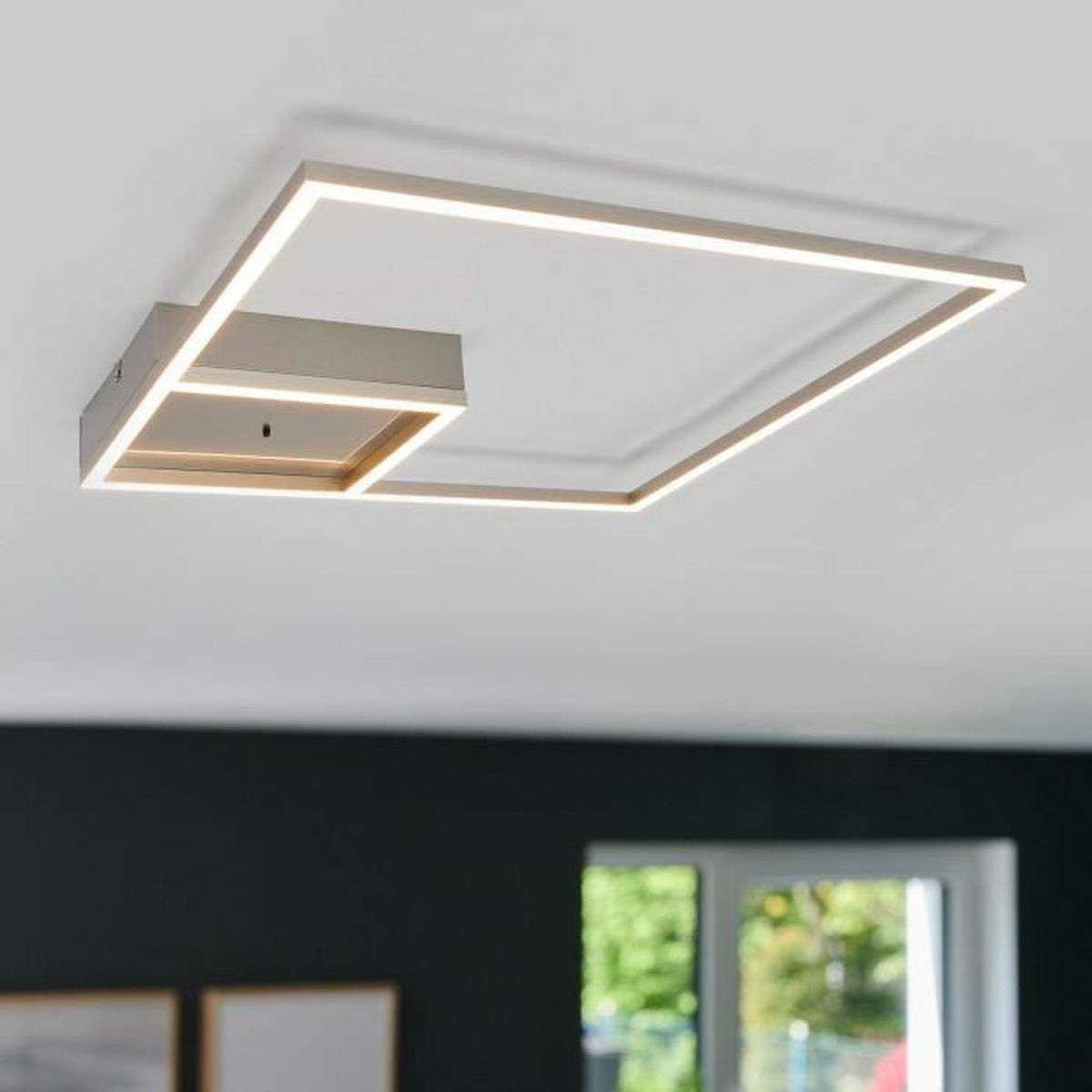 B-Ware Lampenwelt Quadratische Led Deckenlampe Deckenlampe Lampe Bobi Aus Edelstahl - 4251096545616